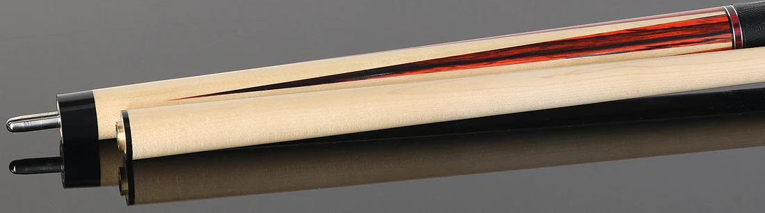 1811 Model 4 Maple Forearm with Cocobolo Graphic Points and Black Embossed Lizard Wrap Pool Cue Butt - Uni-Loc - Image 4