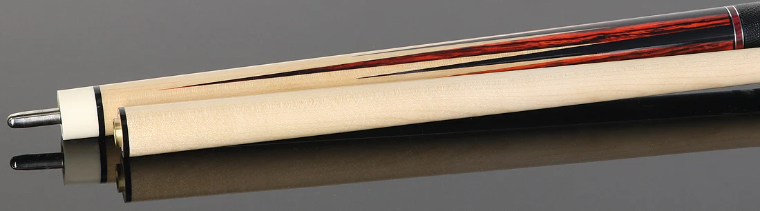 1811 Model 6 Maple Forearm with Cocobolo/Black Points Graphic and Black Embossed Lizard Pool Cue Butt- Uni-Loc - Image 4
