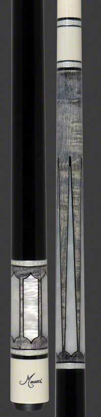 Meucci 2020 Gray - Mother of Pearl - Black Wrap Pool Cue with Pro Shaft - 2020GYMOPBKP - Image 3