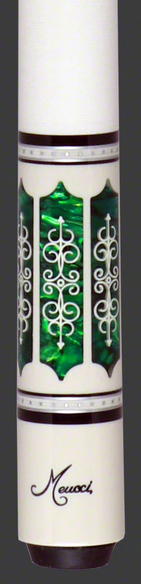 Meucci 21st Century 3 White - Green Pearl - White Wrap Pool Cue with Pro Shaft - 2103WHGRWHP - Image 2