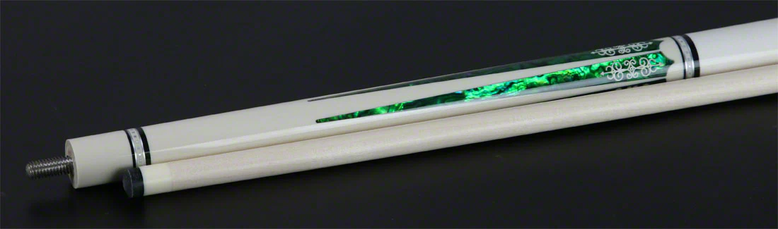 Meucci 21st Century 3 White - Green Pearl - White Wrap Pool Cue with Pro Shaft - 2103WHGRWHP - Image 5