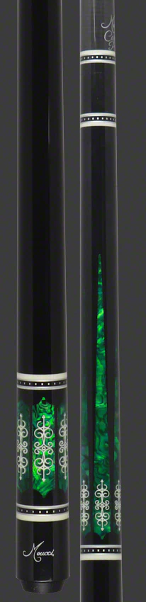 Meucci 21st Century Cue 3 Black - Green Pearl - Black Wrap Pool Cue with Carbon Shaft - 2103BKGRBKC - Image 3
