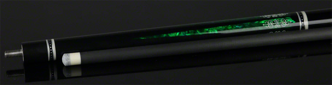 Meucci 21st Century Cue 3 Black - Green Pearl - Black Wrap Pool Cue with Carbon Shaft - 2103BKGRBKC - Image 6