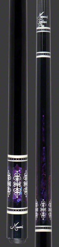 Meucci 21st Century 3 Black - Purple Pearl - Black Wrap Pool Cue with Carbon Shaft -2103BKPUBKC - Image 3
