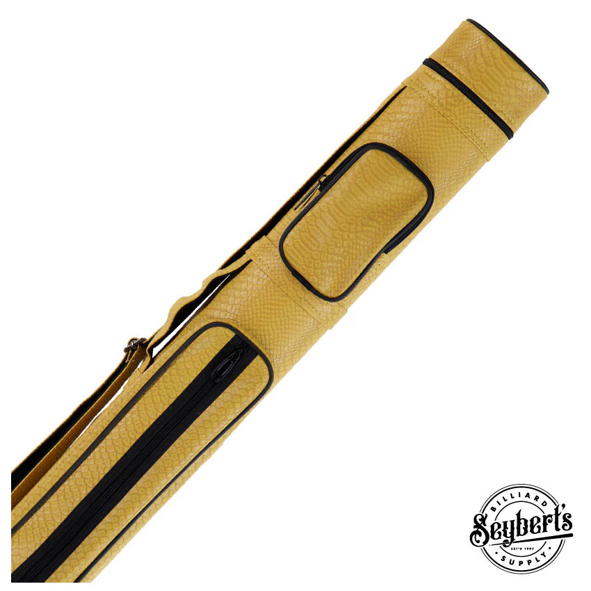 Exotic Oval Polyform Yellow 2x2 Hard Pool Cue Case - C22EHR-YW