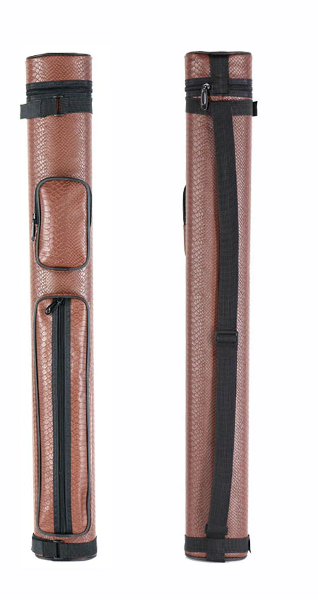 Economy Oval Polyform Brown 2x2 Hard Pool Cue Case - C22DHR-BR - Image 2