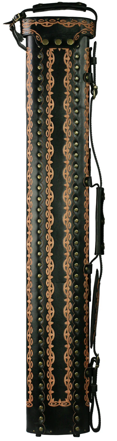 Instroke D01 Black Hand Tooled 3x5 Pool Cue Case - 35D01BKH - Image 3