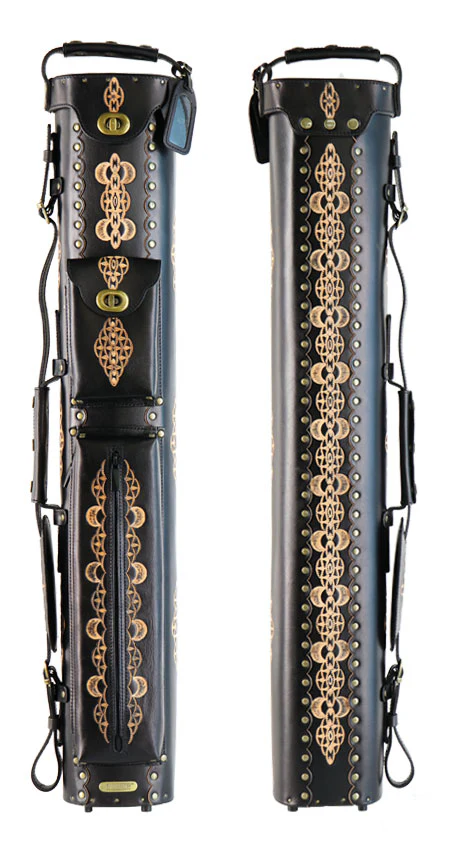 Instroke Saddle DO3 Black Air Hand Tooled 3x5 Pool Cue Case - 35D03BKH - Image 2