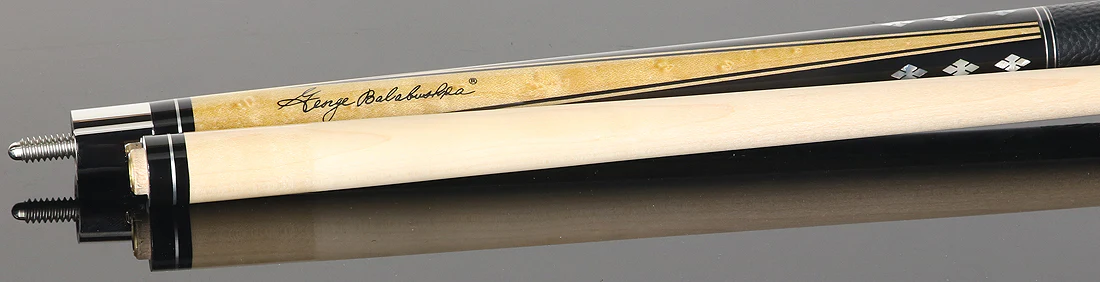 Balabushka Era Series Birdseye Maple Forearm with Ebony Points and Notched Diamond Inlays Pool Cue with Textured Leather Wrap - Image 4