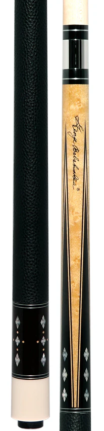 Balabushka Era Series Birdseye Maple Forearm with Ebony Points and Notched Diamond Inlays Pool Cue with Textured Leather Wrap - Image 5