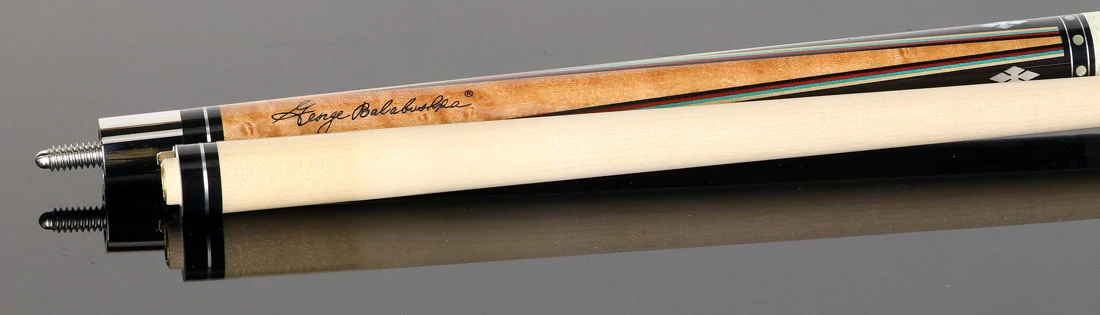 Balabushka GB Series Brown-Stained Birdseye Maple Forearm with 4 Ebony Points and Mother of Pearl Inlays Pool Cue Irish Linen Wrap - Image 3