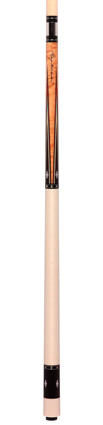 Balabushka GB Series Brown-Stained Birdseye Maple Forearm with 4 Ebony Points and Mother of Pearl Inlays Pool Cue Irish Linen Wrap - Image 6