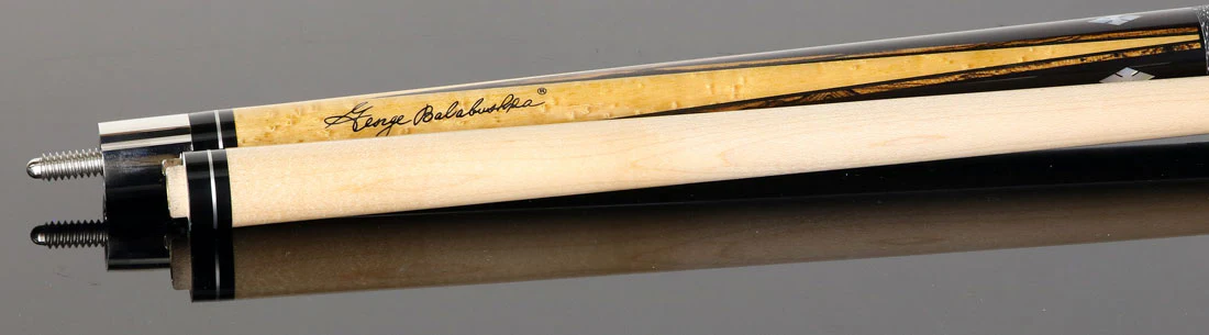 Balabushka GB Series Birdseye Maple Forearm with Ebony Points and Bocote/Mother of Pearl Inlays Pool Cue with Irish Linen Wrap - Image 3