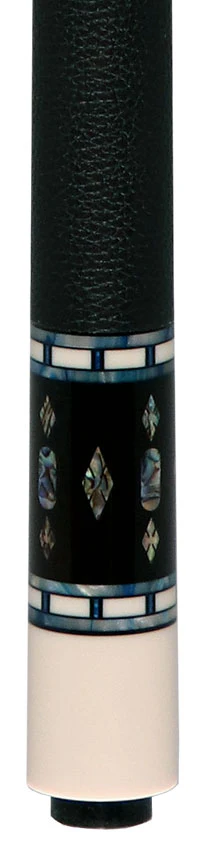 Balabushka SLE Series Birdseye Maple Forearm and Ebony Points with Blue Veneers and Abalone Inlays Pool Cue with Textured Leather Wrap - Image 4