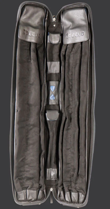 Becue Black with Navy 3x4 Leather Pool Cue Case - BC191NAVY - Image 3