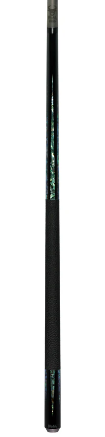 Bull Carbon Black with 6 Genuine Abalone Points Play Cue with Textured Leather Wrap - Image 6