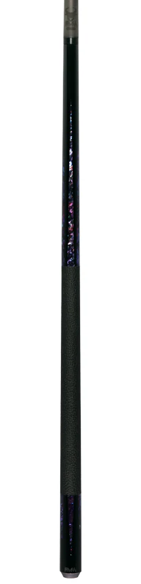 Bull Carbon Black with 6 Purple Abalone Points Play Cue with Textured Leather Wrap - Image 6