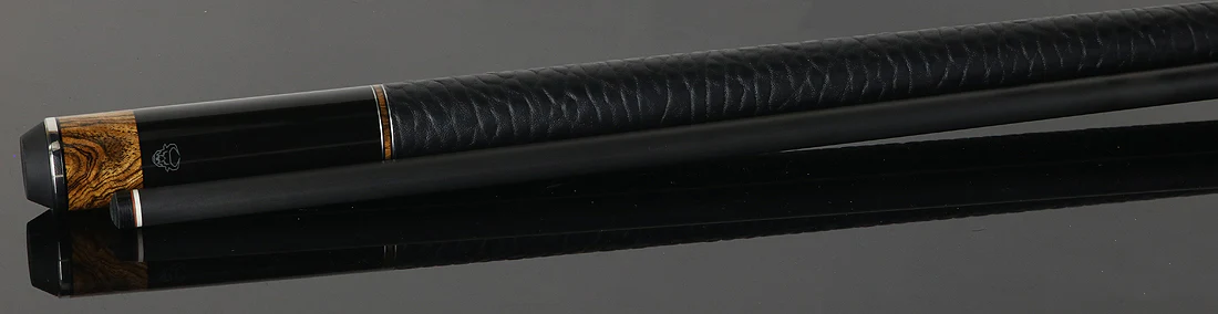 Bull Carbon Black with Bocote Inlays Play Cue with Textured Leather Wrap - Image 3