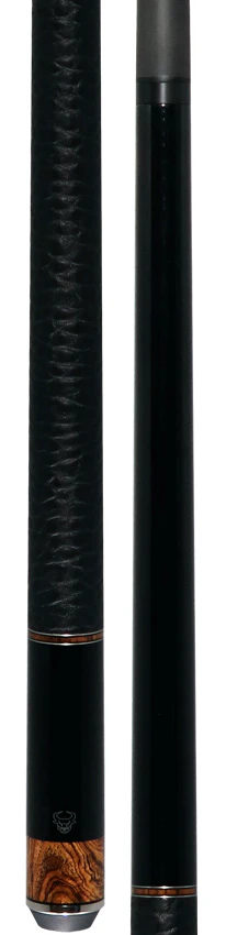 Bull Carbon Black with Bocote Inlays Play Cue with Textured Leather Wrap - Image 5