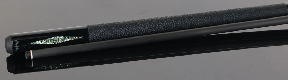 Bull Carbon Black with Galaxy Inlays Play Cue with Textured Leather Wrap - Image 3
