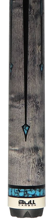 Bull Carbon By Jacoby Limited Edition Smoke Grey Blue Recon No Wrap Pool Cue with LD Carbon Fiber Shaft - BCUSA1N - Image 2