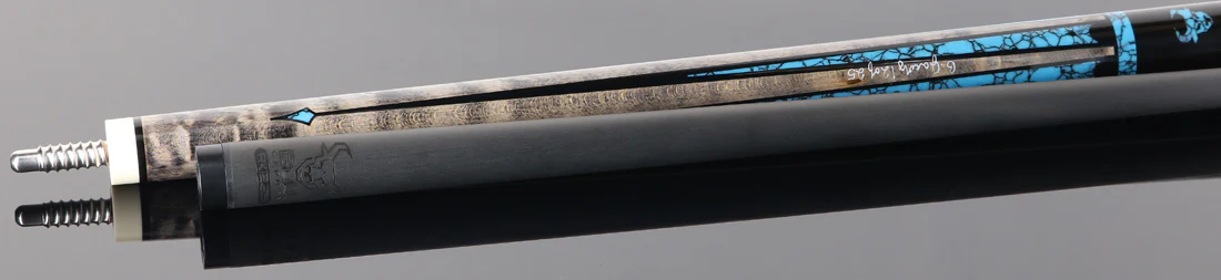 Bull Carbon By Jacoby Limited Edition Smoke Grey Blue Recon No Wrap Pool Cue with LD Carbon Fiber Shaft - BCUSA1N - Image 4
