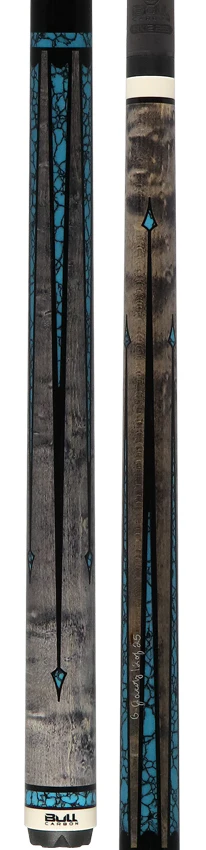 Bull Carbon By Jacoby Limited Edition Smoke Grey Blue Recon No Wrap Pool Cue with LD Carbon Fiber Shaft - BCUSA1N - Image 5