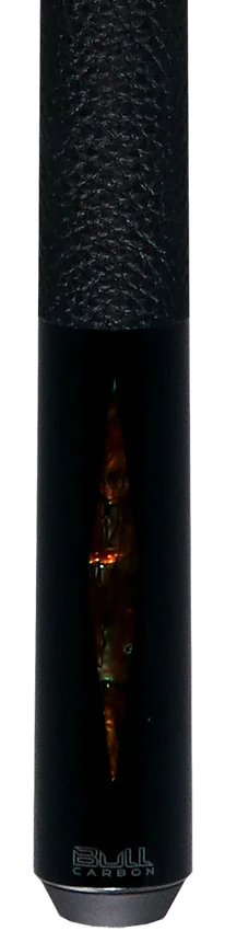 Bull Carbon Gold Stained Maple with Gold Genuine Shell Inlays Play Cue with Textured Leather Wrap - Image 2