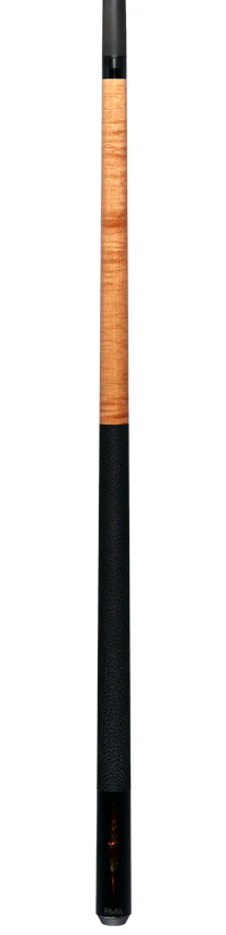 Bull Carbon Gold Stained Maple with Gold Genuine Shell Inlays Play Cue with Textured Leather Wrap - Image 6
