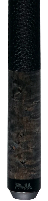 Bull Carbon Gray-Stained Birdseye Maple Play Cue with Textured Leather Wrap - Image 2