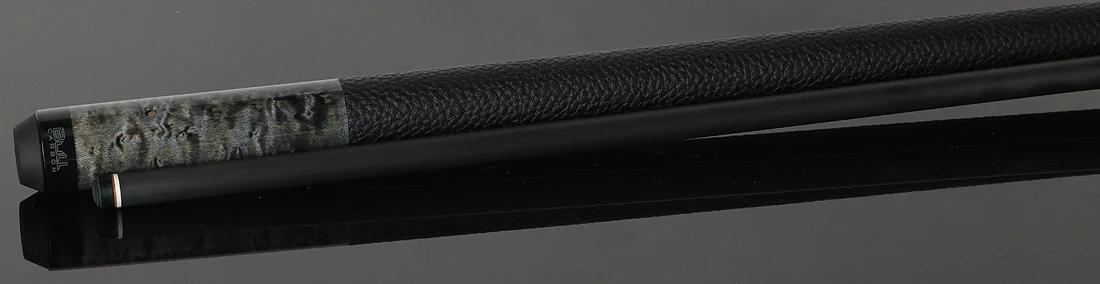 Bull Carbon Gray-Stained Birdseye Maple Play Cue with Textured Leather Wrap - Image 3