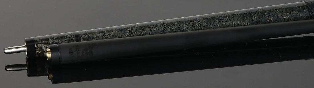 Bull Carbon Gray-Stained Birdseye Maple Play Cue with Textured Leather Wrap - Image 4