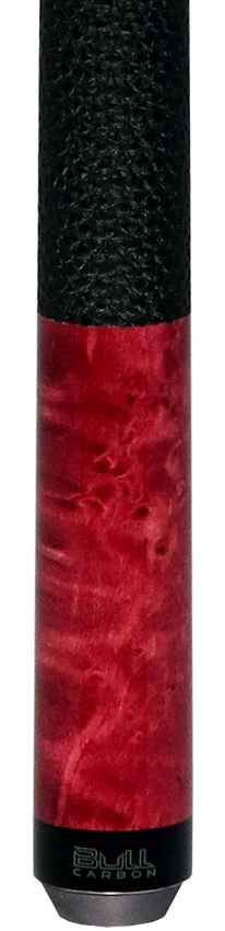 Bull Carbon Purple-Stained Birdseye Maple Play Cue with Textured Leather Wrap - Image 2