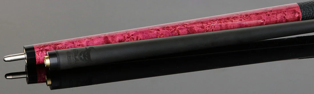 Bull Carbon Purple-Stained Birdseye Maple Play Cue with Textured Leather Wrap - Image 4