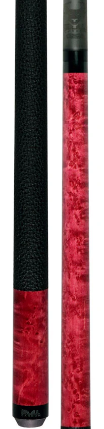 Bull Carbon Purple-Stained Birdseye Maple Play Cue with Textured Leather Wrap - Image 5