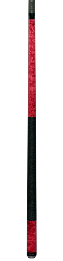 Bull Carbon Purple-Stained Birdseye Maple Play Cue with Textured Leather Wrap - Image 6