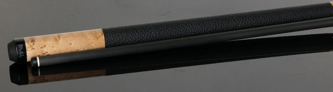 Bull Carbon Taupe-Stained Birdseye Maple Play Cue with Textured Leather Wrap - Image 5