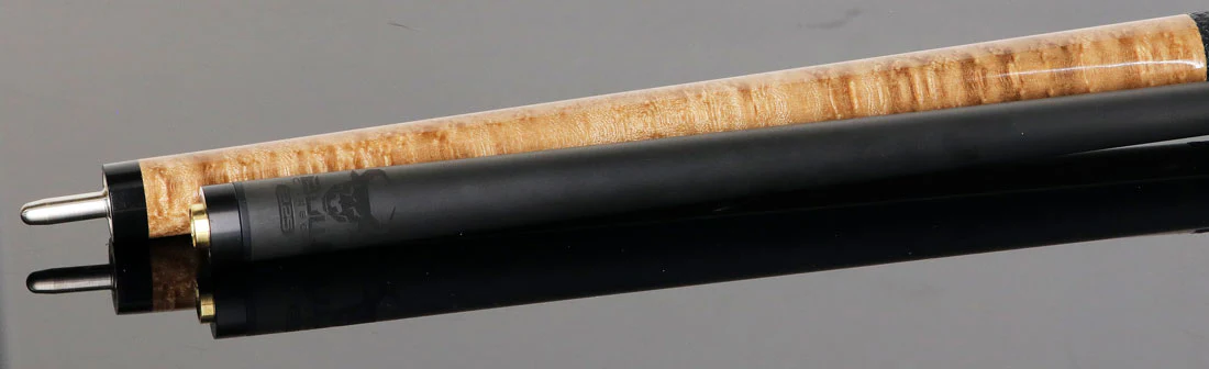 Bull Carbon Taupe-Stained Birdseye Maple Play Cue with Textured Leather Wrap - Image 6