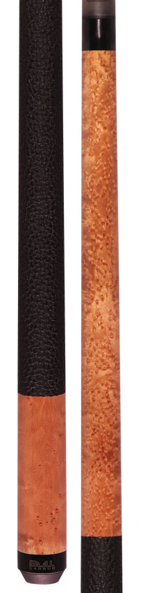 Bull Carbon Taupe-Stained Birdseye Maple Play Cue with Textured Leather Wrap - Image 7