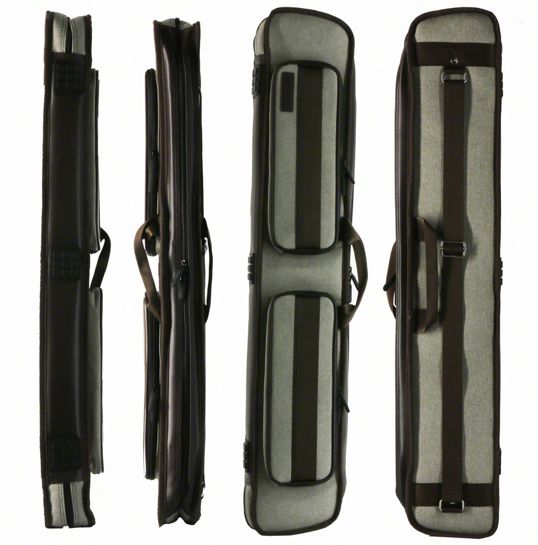 Lucasi Grey and Brown 3x5 Soft Pool Cue Case - LZDU35GY - Image 2