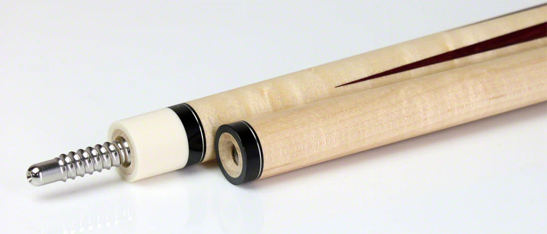 Pierce Custom Birdseye Maple and Purpleheart Pool Cue With Linen Wrap - Image 4