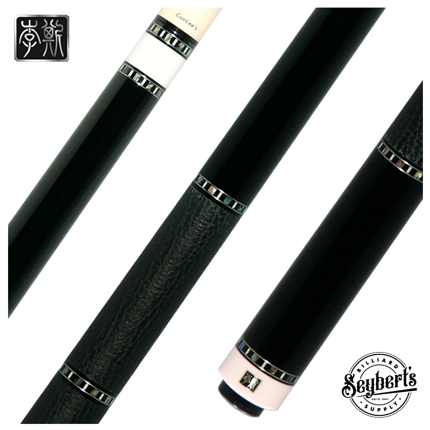 Cuelees Male Phoenix Black Pool Cue with Split Sharkskin Wrap