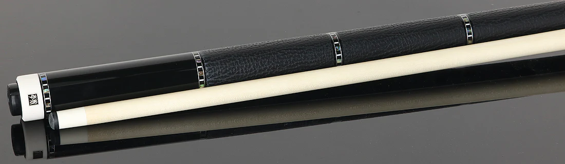 Cuelees Male Phoenix Black Pool Cue with Split Sharkskin Wrap - Image 3
