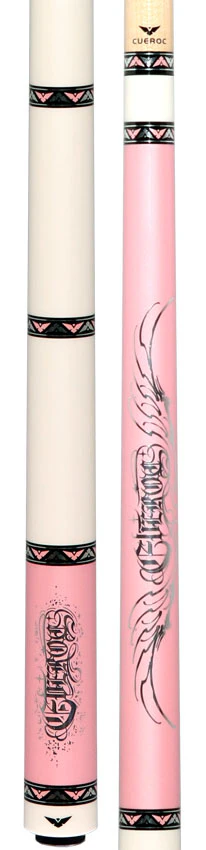 Cueroc Goth 1 Pink with Silver Graphic No Wrap Pool Cue - Image 5