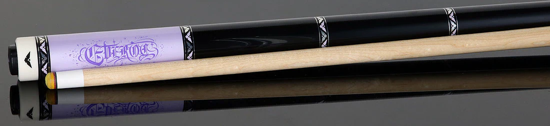 Cueroc Goth 2 Purple with Silver Graphic No Wrap Pool Cue - Image 3