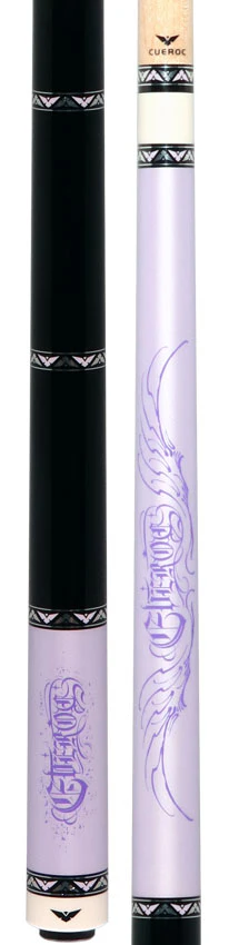 Cueroc Goth 2 Purple with Silver Graphic No Wrap Pool Cue - Image 5