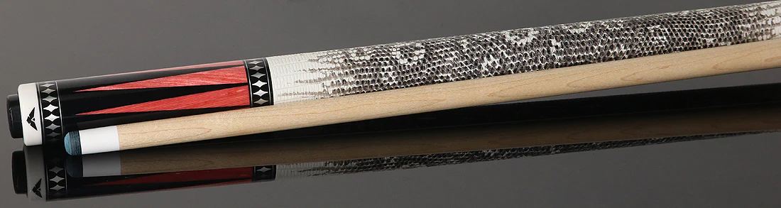 Cueroc Pterosaur 2 Ebony Dymondwood with Pink Dymondwood Points Pool Cue with Ring-Tailed Lizard Wrap - Image 3