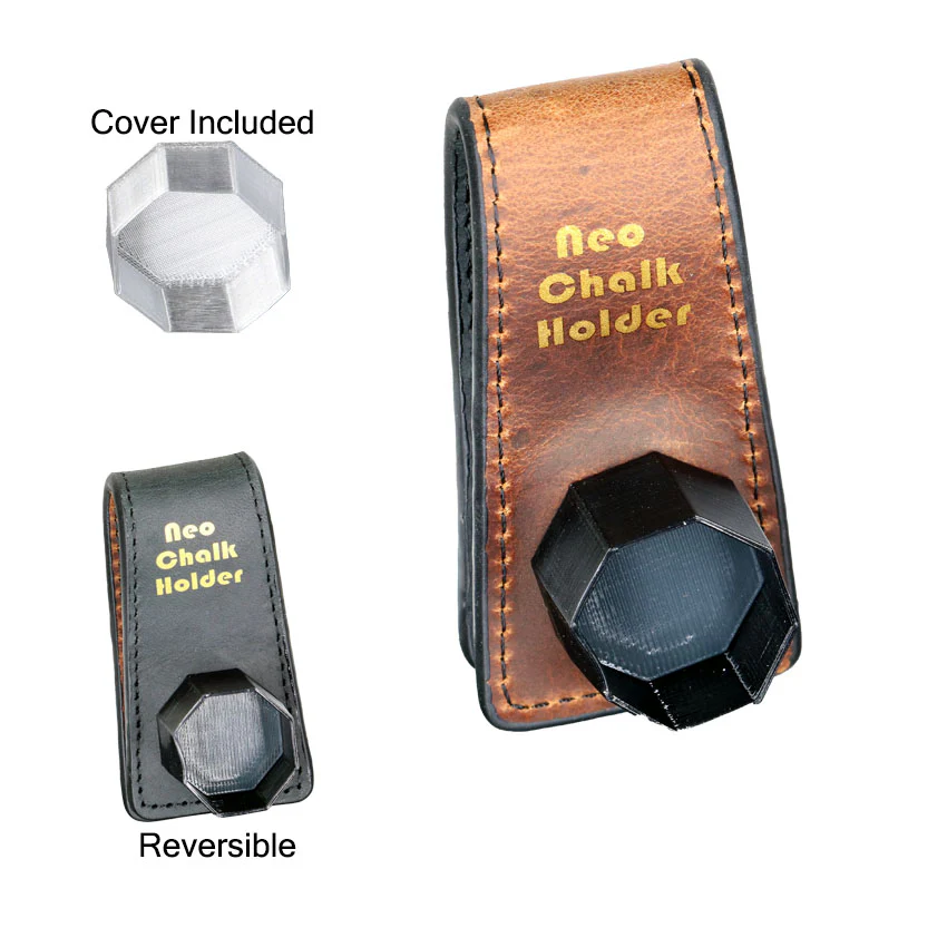 Dr. V's Octagon(1080/Taom) Leather Chalk Holder - Brown/Black Reversible Leather Base with Black Holder - Image 2