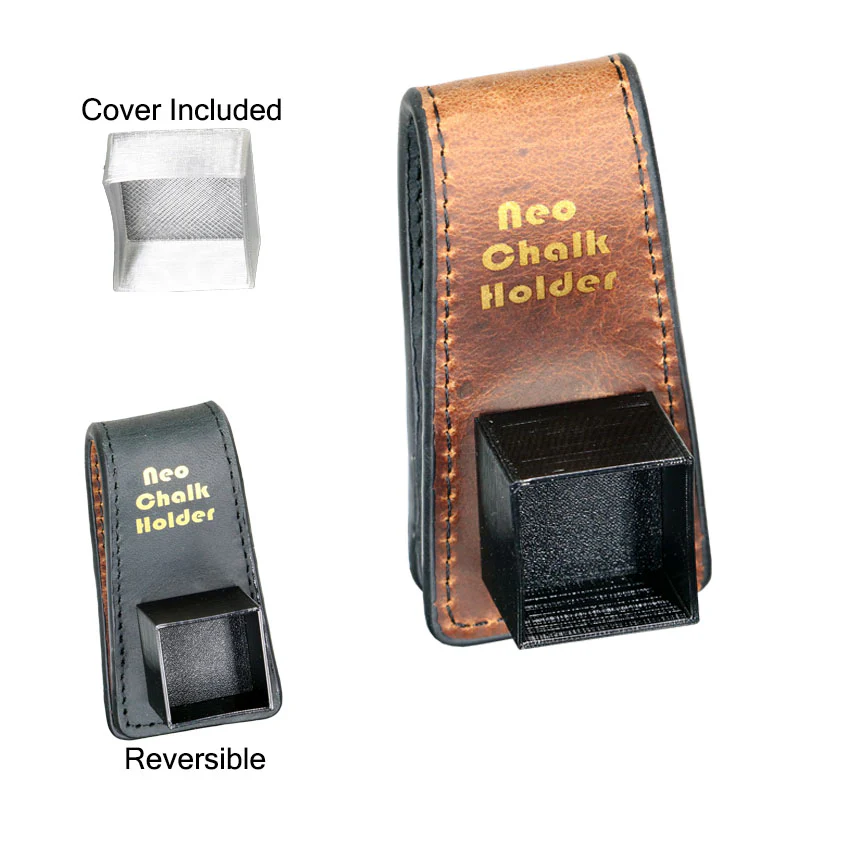 Dr. V's Square Leather Chalk Holder - Brown/Black Reversible Leather Base with Black Holder - Image 2