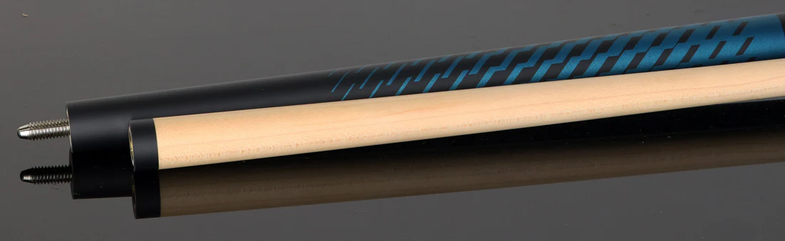 Dufferin Black and Blue Shadow Weave Wrapless Play Cue - Image 6